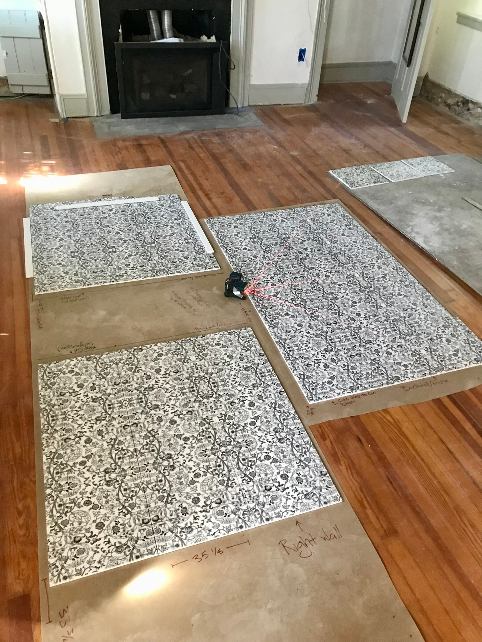 Natural stone mosaic floor