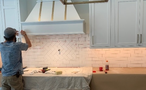 Decorative tile border detail work