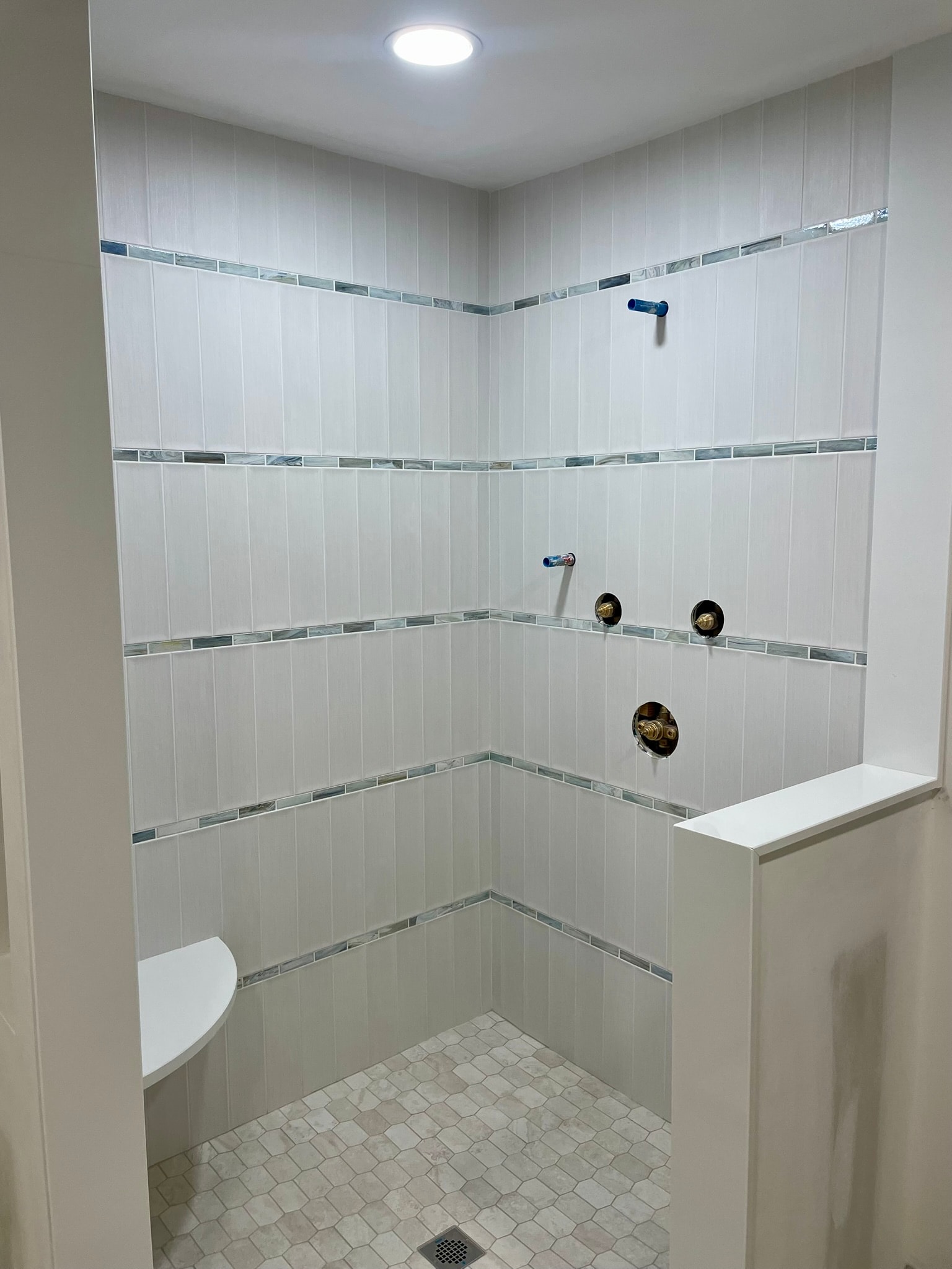 Custom tile shower installation